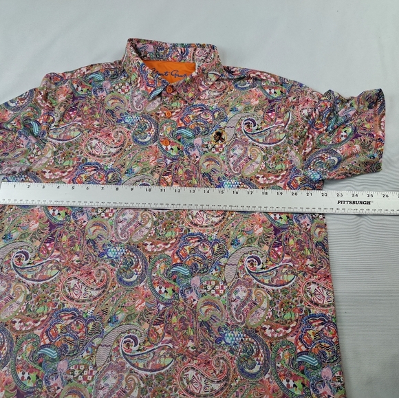Robert Graham Men's Goldberg Short-Sleeve Knit Polo Paisley Size M - Picture 13 of 16
